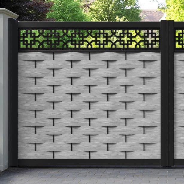 Ripple Zaria Straight Top Driveway Gate - Light Grey - Top Screen