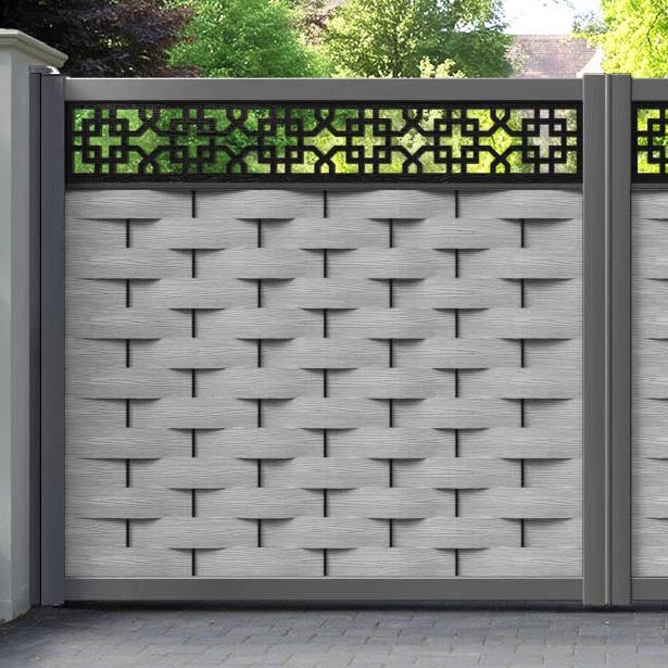 Ripple Zaria Straight Top Driveway Gate - Light Grey - Top Screen