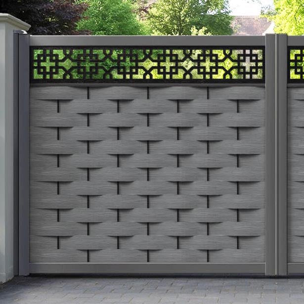 Ripple Zaria Straight Top Driveway Gate - Mid Grey - Top Screen