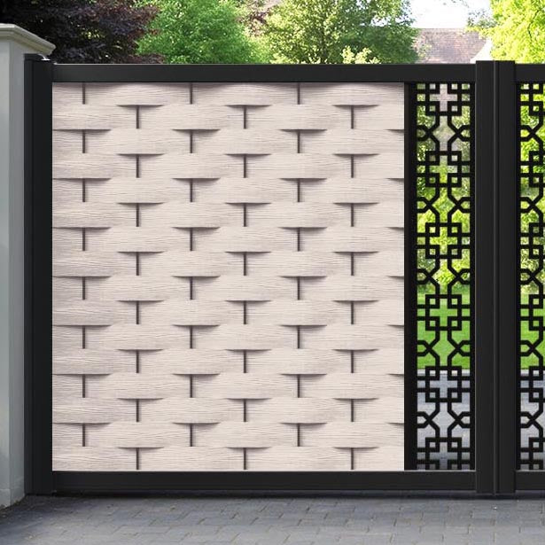 Ripple Zaria Straight Top Driveway Gate - Mid Stone - Middle Screen