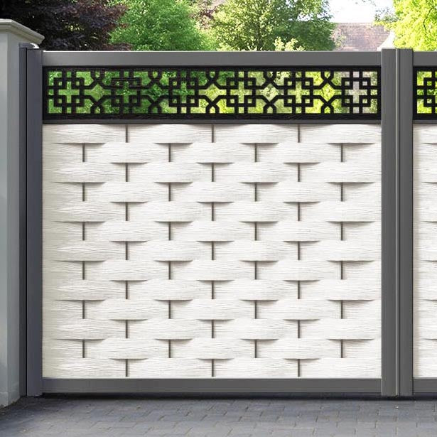 Ripple Zaria Straight Top Driveway Gate - Light Stone - Top Screen
