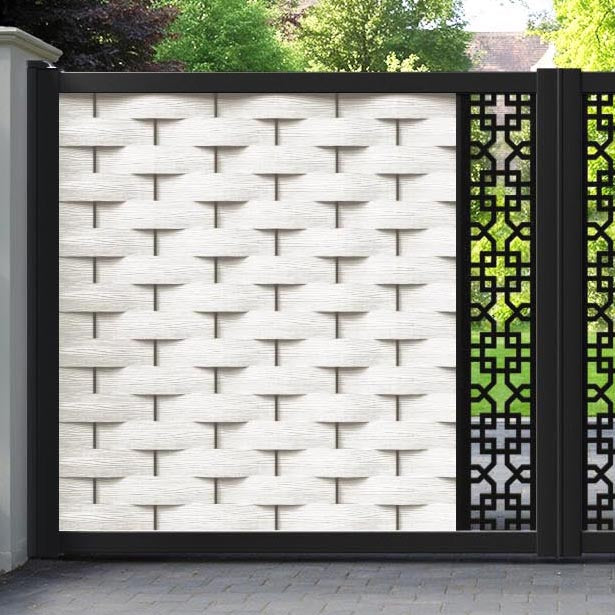 Ripple Zaria Straight Top Driveway Gate - Light Stone - Middle Screen