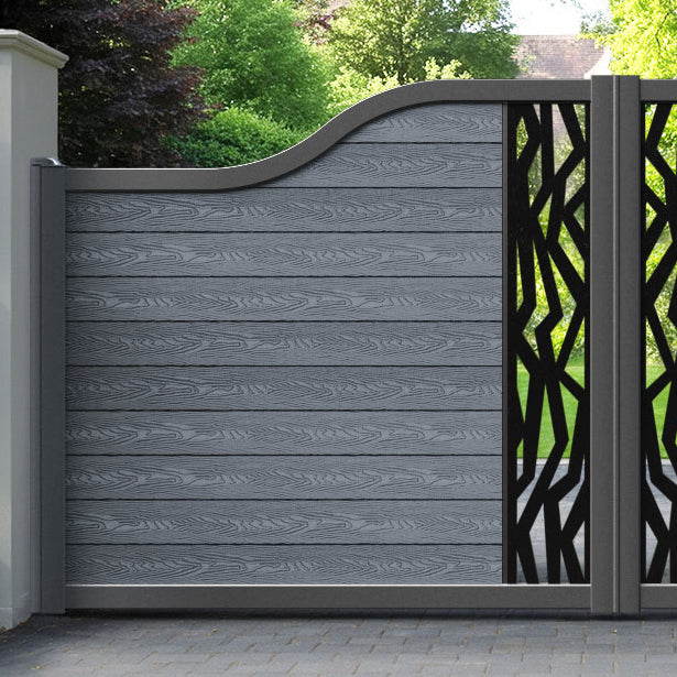 Classic Zenith Curved Top Driveway Gate - Anthracite - Middle Screen