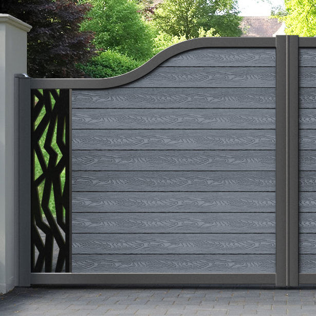 Classic Zenith Curved Top Driveway Gate - Anthracite - End Screen