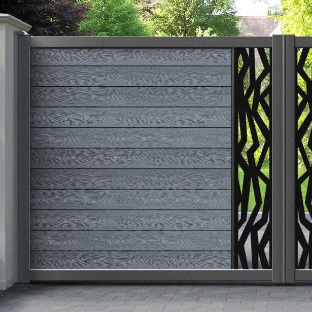 Classic Zenith Straight Top Driveway Gate - Anthracite - Middle Screen
