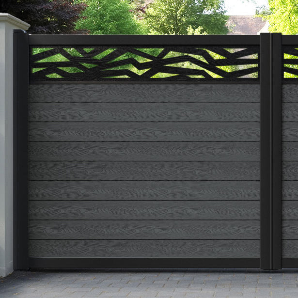 Classic Zenith Straight Top Driveway Gate - Dark Grey - Top Screen