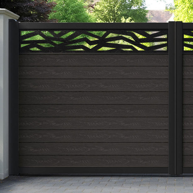 Classic Zenith Straight Top Driveway Gate - Dark Oak - Top Screen