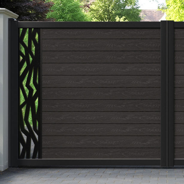 Classic Zenith Straight Top Driveway Gate - Dark Oak - End Screen