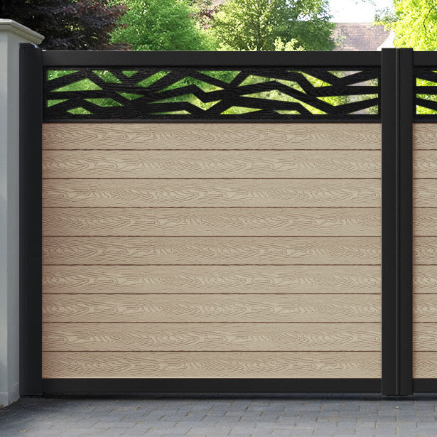 Classic Zenith Straight Top Driveway Gate - Light Oak - Top Screen