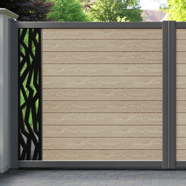 Classic Zenith Straight Top Driveway Gate - Light Oak - End Screen