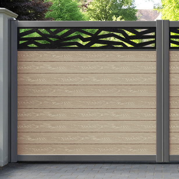 Classic Zenith Straight Top Driveway Gate - Light Oak - Top Screen