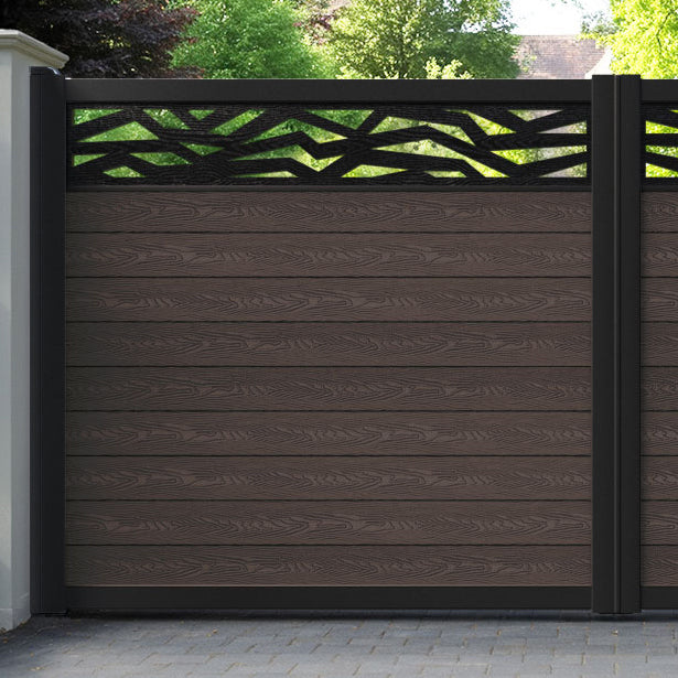 Classic Zenith Straight Top Driveway Gate - Mid Brown - Top Screen