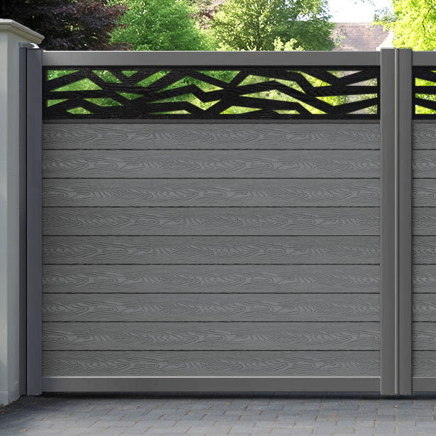 Classic Zenith Straight Top Driveway Gate - Mid Grey - Top Screen