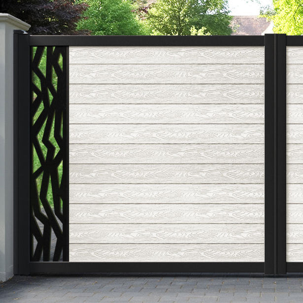 Classic Zenith Straight Top Driveway Gate - Light Stone - End Screen