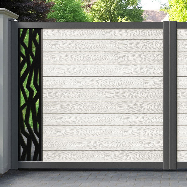 Classic Zenith Straight Top Driveway Gate - Light Stone - End Screen
