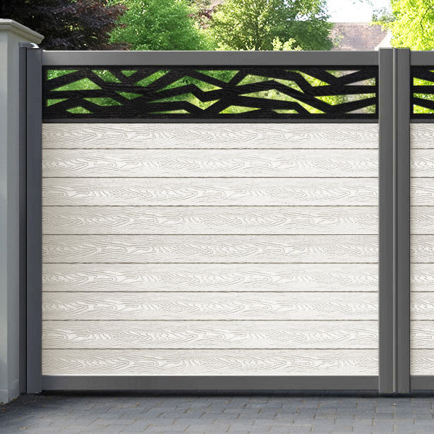 Classic Zenith Straight Top Driveway Gate - Light Stone - Top Screen