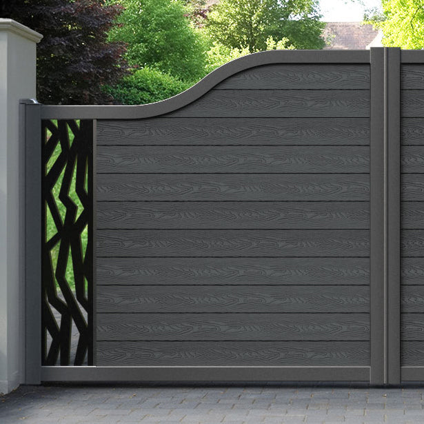 Classic Zenith Curved Top Driveway Gate - Dark Grey - End Screen