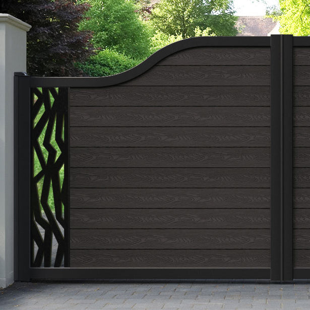 Classic Zenith Curved Top Driveway Gate - Dark Oak - End Screen