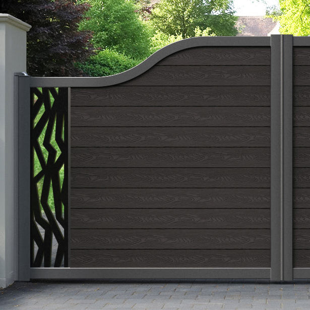 Classic Zenith Curved Top Driveway Gate - Dark Oak - End Screen