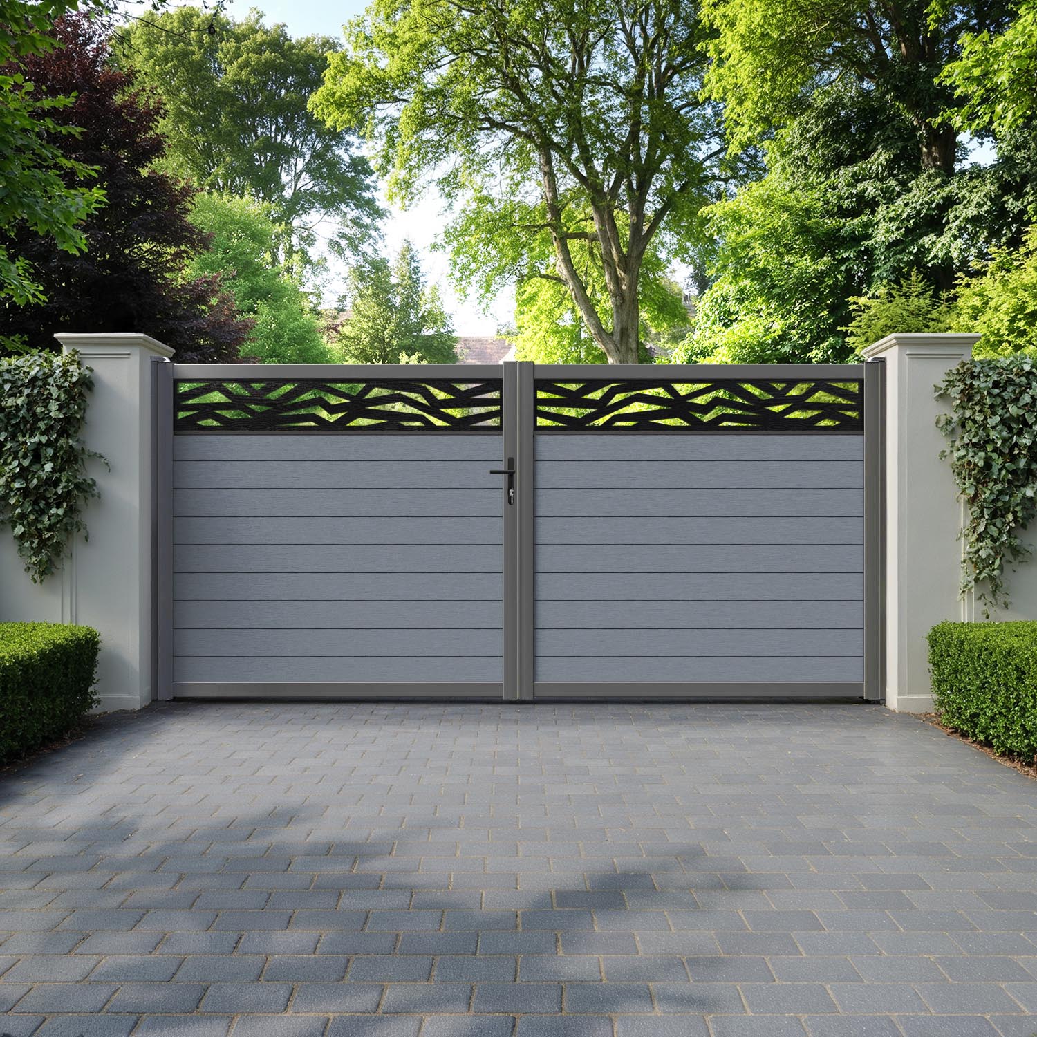 Fusion Zenith Straight Top Driveway Gate - Anthracite - Top Screen