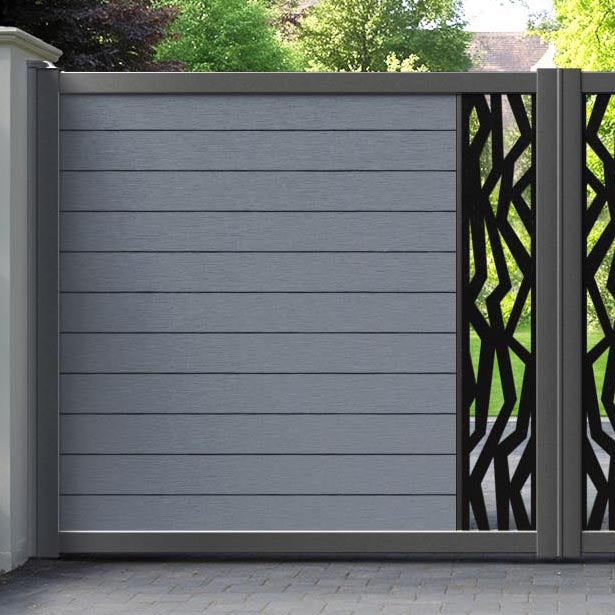Fusion Zenith Straight Top Driveway Gate - Anthracite - Middle Screen