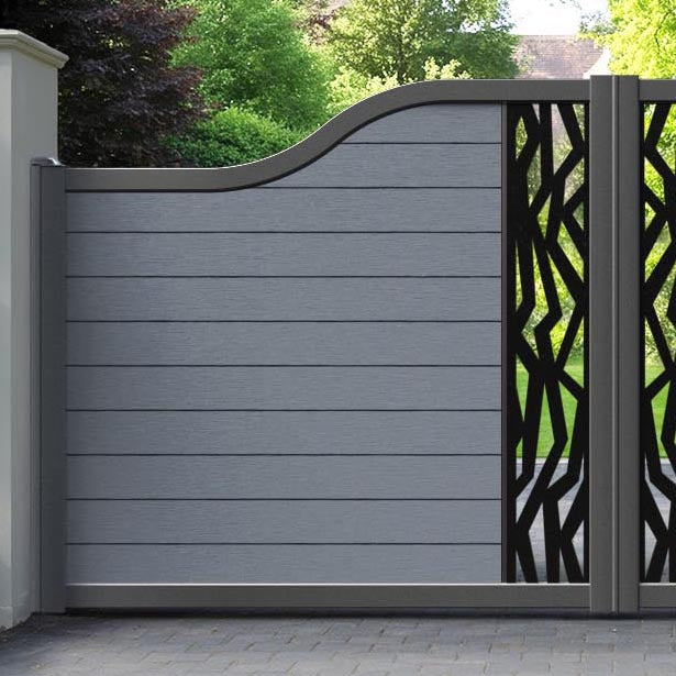 Fusion Zenith Curved Top Driveway Gate - Anthracite - Middle Screen