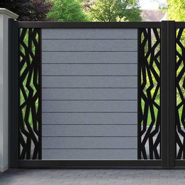 Fusion Zenith Straight Top Driveway Gate - Anthracite - Middle & End Screen