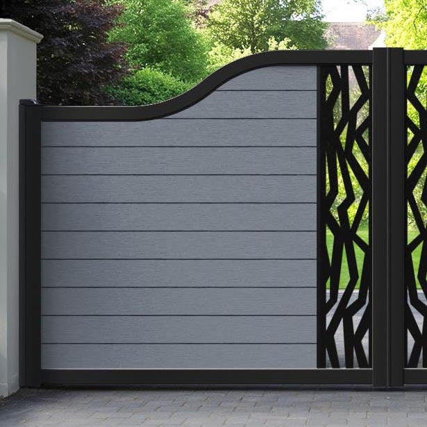 Fusion Zenith Curved Top Driveway Gate - Anthracite - Middle Screen