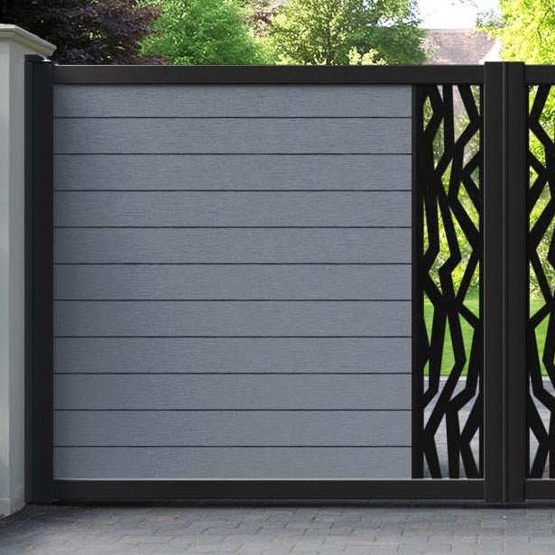 Fusion Zenith Straight Top Driveway Gate - Anthracite - Middle Screen