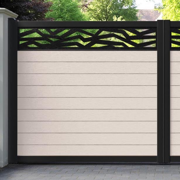 Fusion Zenith Straight Top Driveway Gate - Mid Stone - Top Screen