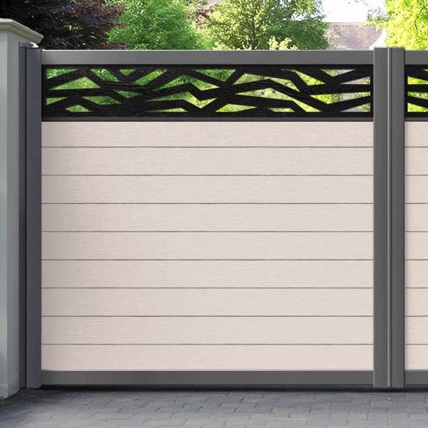 Fusion Zenith Straight Top Driveway Gate - Mid Stone - Top Screen