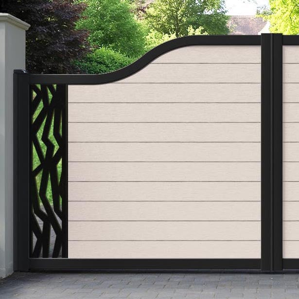 Fusion Zenith Curved Top Driveway Gate - Mid Stone - End Screen