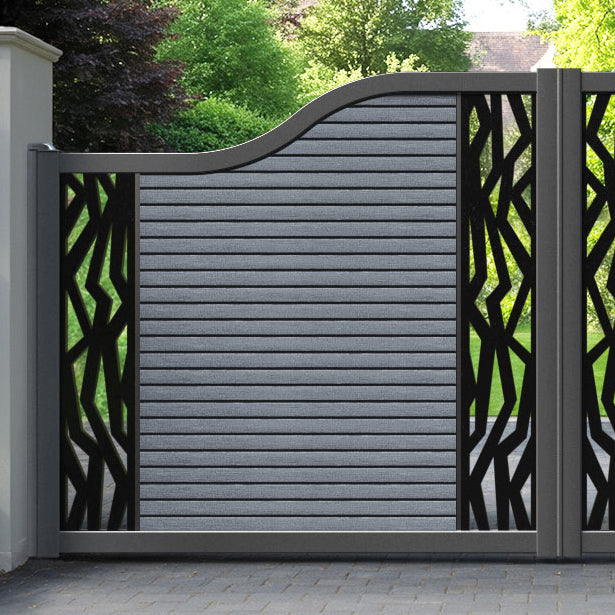 Hudson Zenith Curved Top Driveway Gate - Anthracite - Middle & End Screen