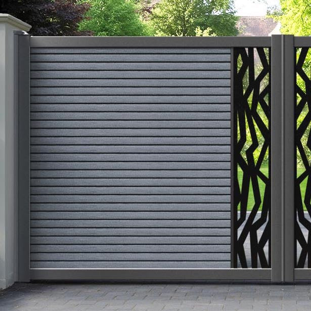 Hudson Zenith Straight Top Driveway Gate - Anthracite - Middle Screen