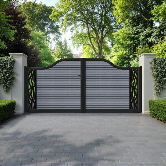 Hudson Zenith Curved Top Driveway Gate - Anthracite - End Screen