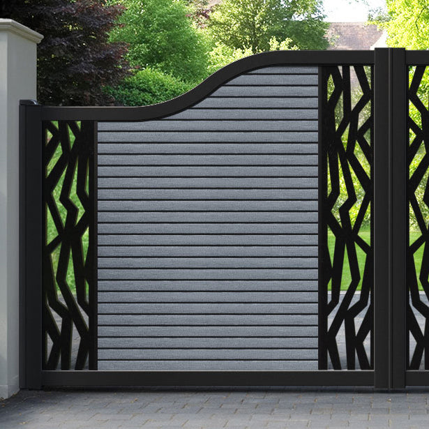 Hudson Zenith Curved Top Driveway Gate - Anthracite - Middle & End Screen