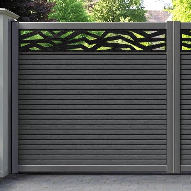 Hudson Zenith Straight Top Driveway Gate - Dark Grey - Top Screen