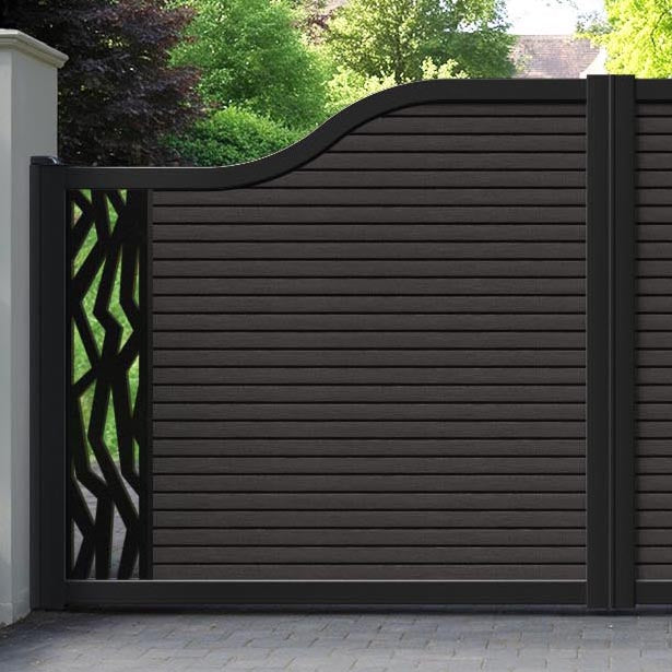 Hudson Zenith Curved Top Driveway Gate - Dark Oak - End Screen