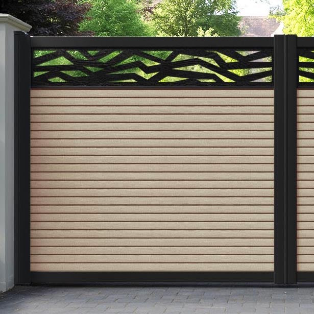 Hudson Zenith Straight Top Driveway Gate - Light Oak- Top Screen