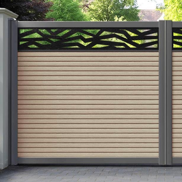 Hudson Zenith Straight Top Driveway Gate - Light Oak- Top Screen