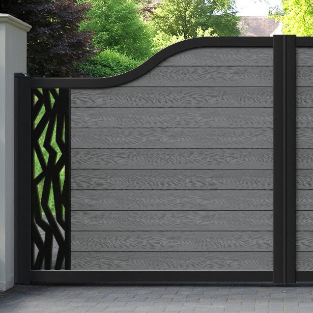 Classic Zenith Curved Top Driveway Gate - Mid Grey - End Screen