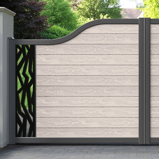 Classic Zenith Curved Top Driveway Gate - Mid Stone - End Screen