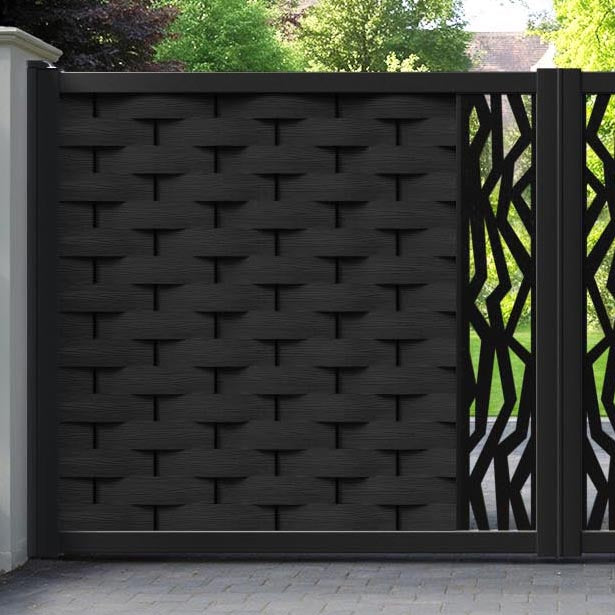 Ripple Zenith Straight Top Driveway Gate - Black - Middle Screen