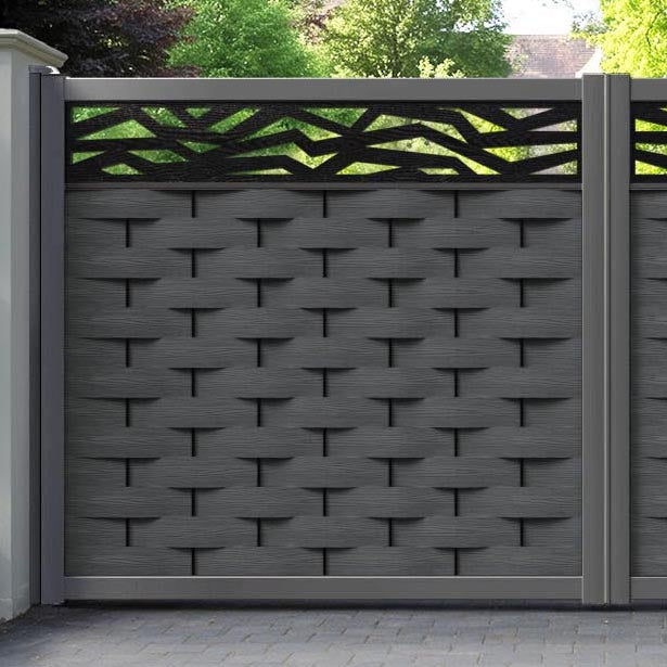 Ripple Zenith Straight Top Driveway Gate - Dark Grey - Top Screen