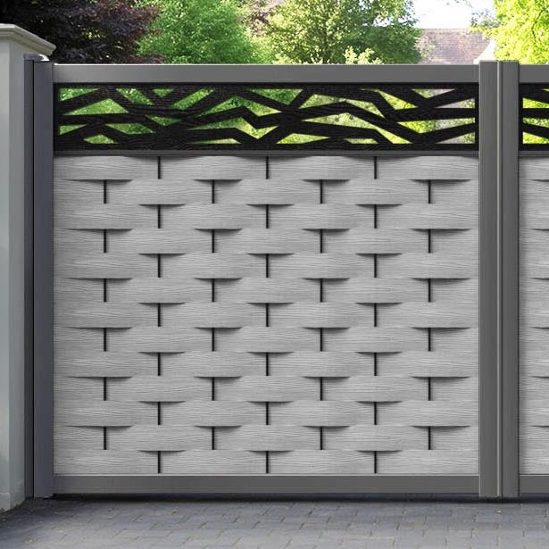 Ripple Zenith Straight Top Driveway Gate - Light Grey - Top Screen