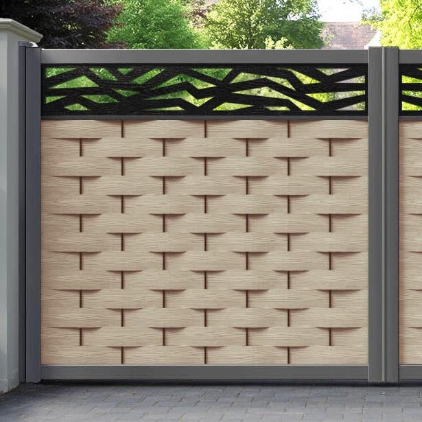 Ripple Zenith Straight Top Driveway Gate - Light Oak- Top Screen