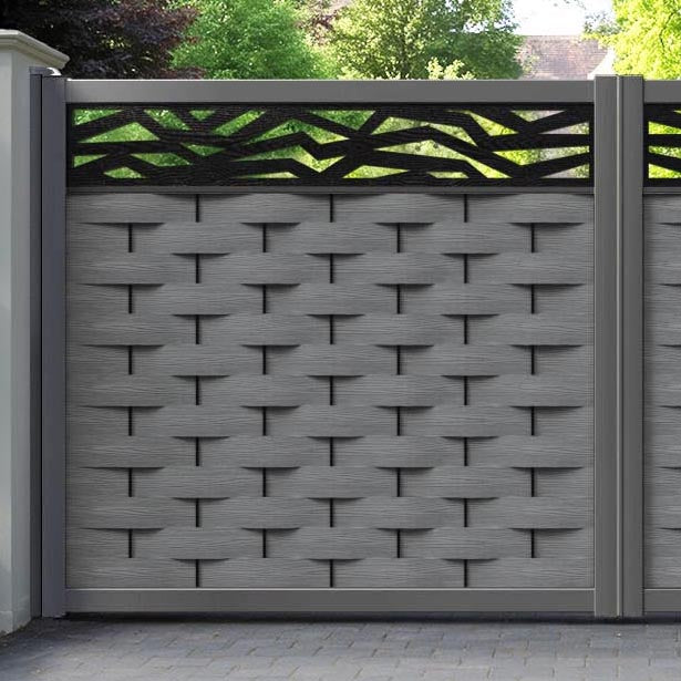 Ripple Zenith Straight Top Driveway Gate - Mid Grey - Top Screen