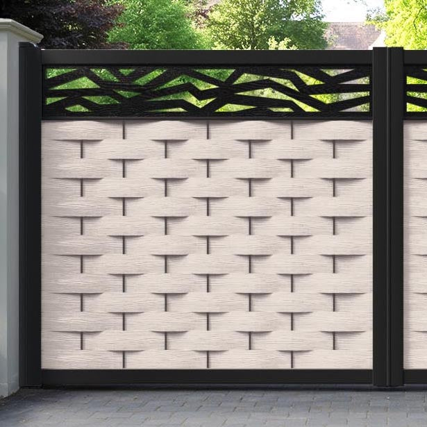 Ripple Zenith Straight Top Driveway Gate - Mid Stone - Top Screen