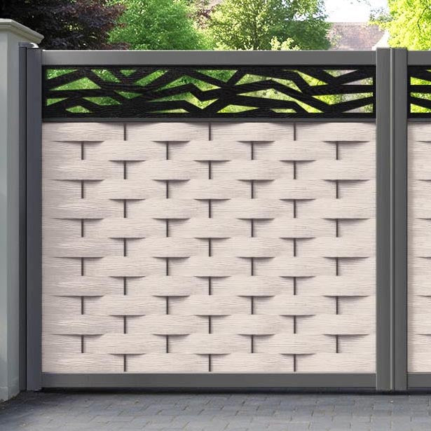 Ripple Zenith Straight Top Driveway Gate - Mid Stone - Top Screen