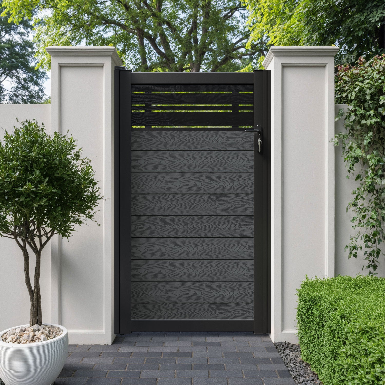 Classic Linea Pedestrian Gate - Dark Grey